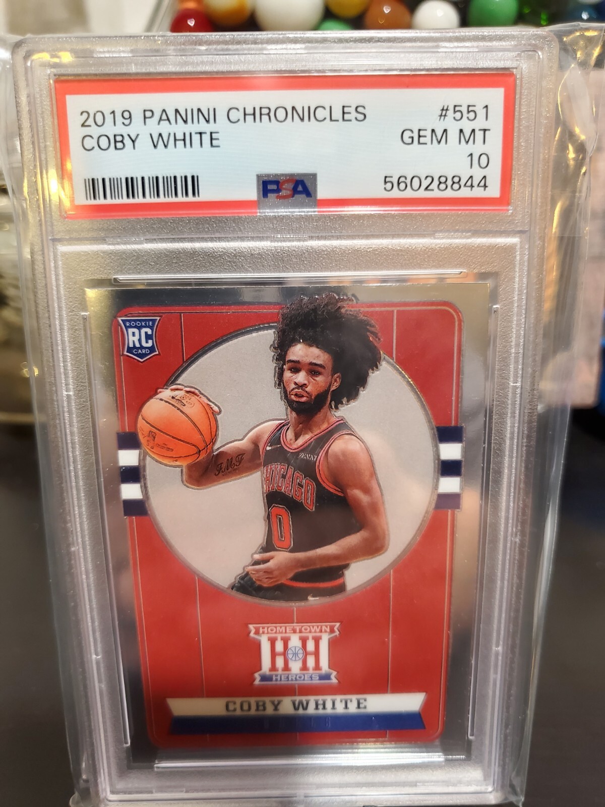 Coby White 2019 Panini Chronicles #551 Hometown Heroes PSA 10 GEM Bulls Rookie