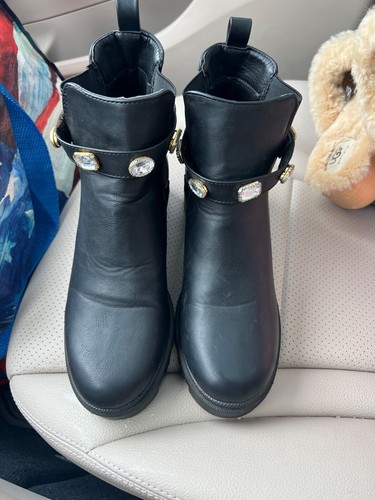 catherine malandrino black chunky heel boots - 第 1/1 張圖片