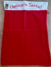 NOWY Czerwony I BELIEVE IN SANTA Torba świąteczna...27 cali x 19 cali...