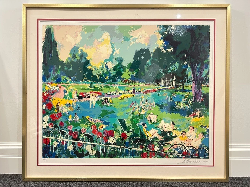 Artista LeRoy Neiman "Regents Park" - Serigrafía a color firmada no. 245/300. Enmarcado Foto 2 de 4