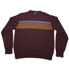 Dockers Lamb’s Wool Knit Sweater Men’s Large Maroon Red Pullover Hipster Casual