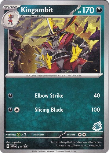 Pokemon TCG Kingambit SVP 113 Battle Academy 2024 Stamp Black Star