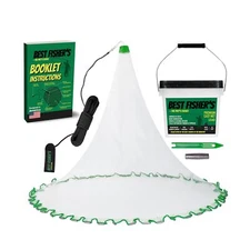 American Pro Cast Net - 4ft/6ft/8ft/10ft/12ft - 3/8" Mesh - Real Lead 1-lbs/f...