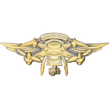 GL12-006 Gold 3D Full size UAS FAA Commercial Drone Pilot Wings pin
