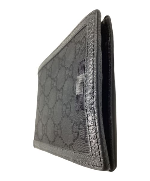 Gucci Canvas Black Men's Web Tab GG Guccissima Trifold Wallet | eBay