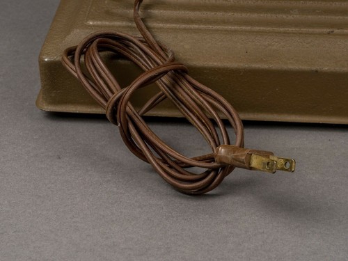 Mid-Century Double-Gooseneck Fluorescent Desk Lamp Art Deco Beige Crinkle Paint - Picture 12 of 12
