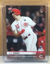 2019 TOPPS NOW #172 NICK SENZEL CINCINNATI REDS ROOKIE 1st hit in MLB Debut