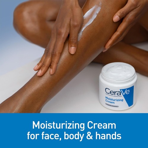 CeraVe Moisturizing Cream Body and Face Moisturizer with Hyaluronic Acid 19 oz - Picture 3 of 12