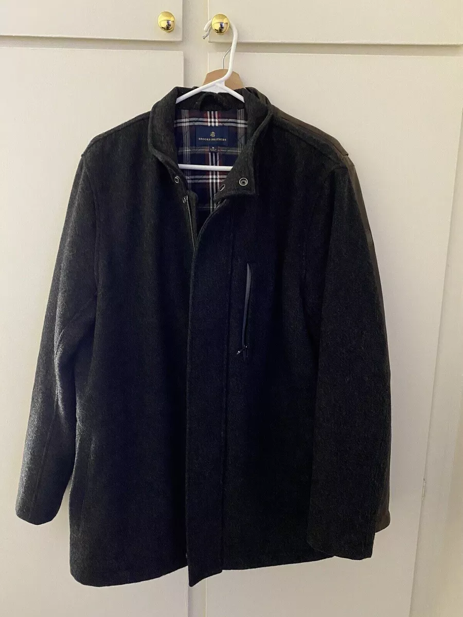 Brooks Brothers Jacket Coat Wool Thermore Mens Medium Black