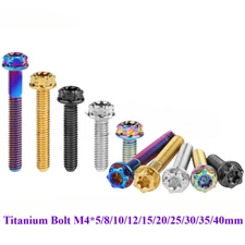 Titanium Bolt M4x10/15/20/25/30mm Fancy Flange Torx Head Ti Screws for Bicycle