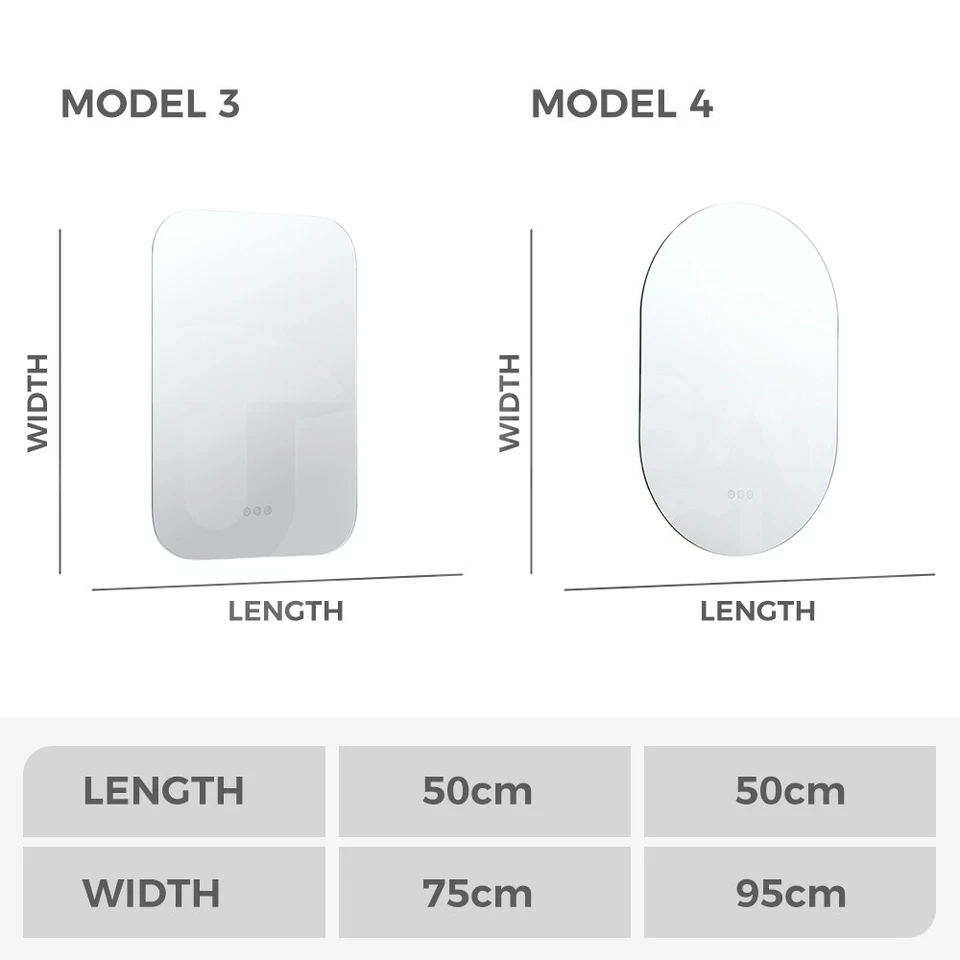 Simplus LED Bathroom Mirror Makeup Wall Mount Stand Vanity Mirrors Light Decor - image 3 of 4