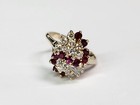 STUNNER 13.7ky Gold 1.01 ctw. Natural Ruby and Diamond Cluster Ring Sz 6.25 — photo 10
