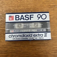 SEALED BASF 90 Chromdiozid extra II CASSETTE TAPE (Blank, Hi Fi)