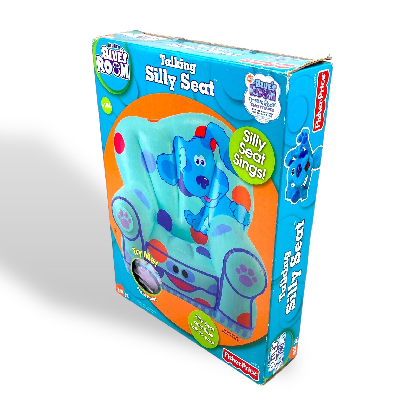 Fisher Price Blues Clues Talking Silly Seat Inflatable Chair Vintage Sealed 2003