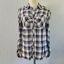 Veronica Beard Candice Plaid Puff Sleeve Top Button Down Shirt Size 6