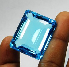 Natural 66.4 Ct Aquamarine Brazil Emeral Cut Ocean Blue Loose Gemstone.Certified