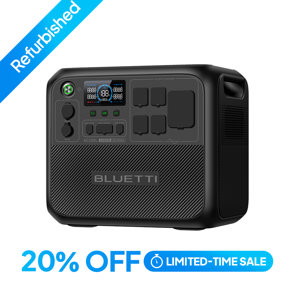 BLUETTI AC200L 2400W 2048Wh Portable Power Station for Camping/RV/Road Trip