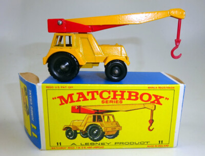 Matchbox RW 11C Jumbo Crane 2. Ausführung gelb & rot  Haken Einfachseil ''E3'' Box