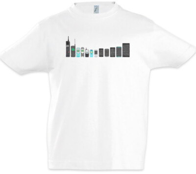 Mobile Phone Evolution Jungen T-Shirt Fun Nerd Darwin Human Informatiker Handy