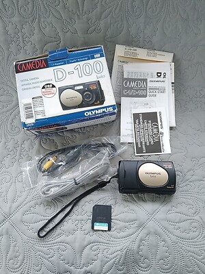 Olympus Camedia D-100 Digital Camera, Manual, Box, Cords, Disc and 8mb card Nice