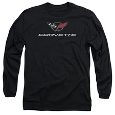 CHEVY CORVETTE MODERN EMBLEM Licensed Adult Men's Long Sleeve Tee Shirt SM-3XL 