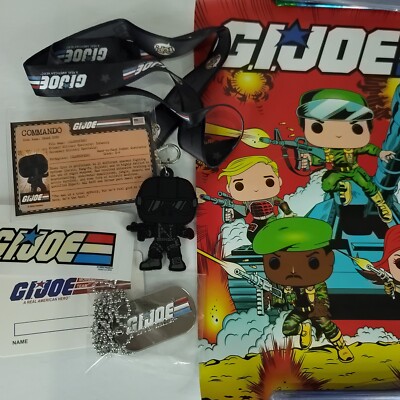 Funko GI Joe lot Snake Eyes Lanyard Badge Dogtag Rolled  Mini Poster Sticker NEW