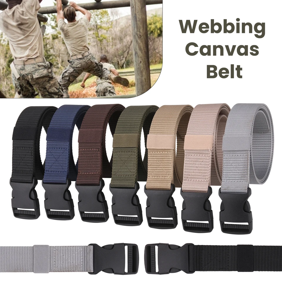 Quick Release Buckle Military Trouser BELT Army Tactical Canvas Webbing Belts