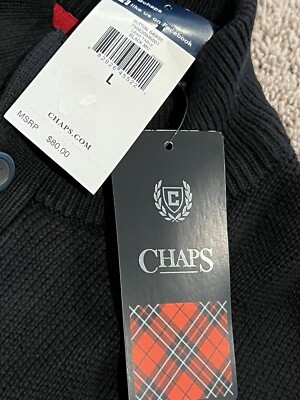 uyu Chaps Christmas 3 Button Sweater Adult Large Festive Sweater Men