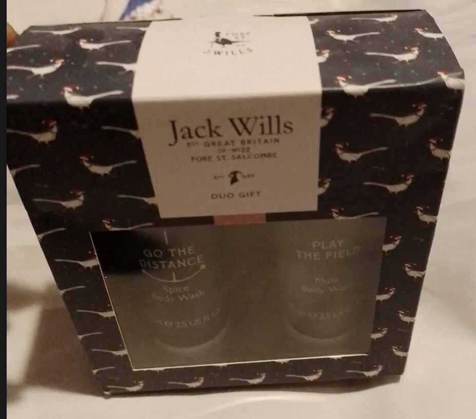 JACK WILLS MENS SPICE BODY WASH 75ml & MUSK BODY WASH 75ml NEW GIFT BOX
