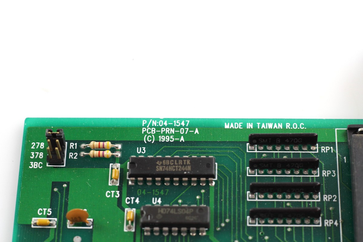 PCB-PRN-07-A P/N: 04-1547 ISA Port Control Card Data Card