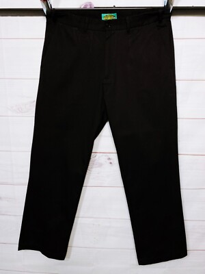 Haband's Mens Fit Forever Twills Pants Size 38M Black Flat Front