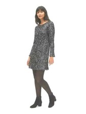 NWT Gap $148 Navy Blue Long Sleeve Sequin Swing Dress, PARTY Look #384714  PS