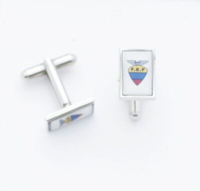 C0946 CUFF LINKS CUFFLINKS F E F FEDERATION OF ECUADORIA FOOTBALL EMBLEM LOGO