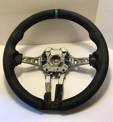 BMW F10 M5 F6 F12 F13 M6 M PERFORMANCE ALCANTRA STEERING WHEEL BLUE STRIP