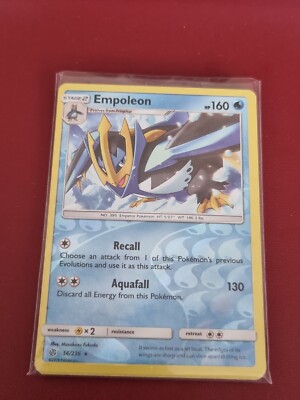 Pokemon Sun Moon Cosmic Eclipse Empoleon 56/236 Rare Reverse Holo Card