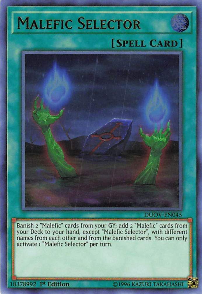 Malefic Selector DUOV-EN045 Ultra Rare Duel Overload Yu-Gi-Oh 1st Edition LP