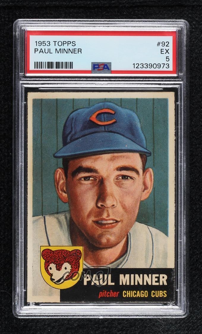 1953 Topps Paul Minner (Bio Information in White) #92 PSA 5 06mi