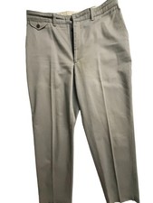 1990s Savane Mens Dress Pants Chinos Grey 35x32 100 Cotton No Wrinkles