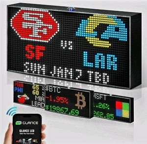 GLANCE LED Medium Sized Ticker Sign Sports Stocks News - Used, Tested Working