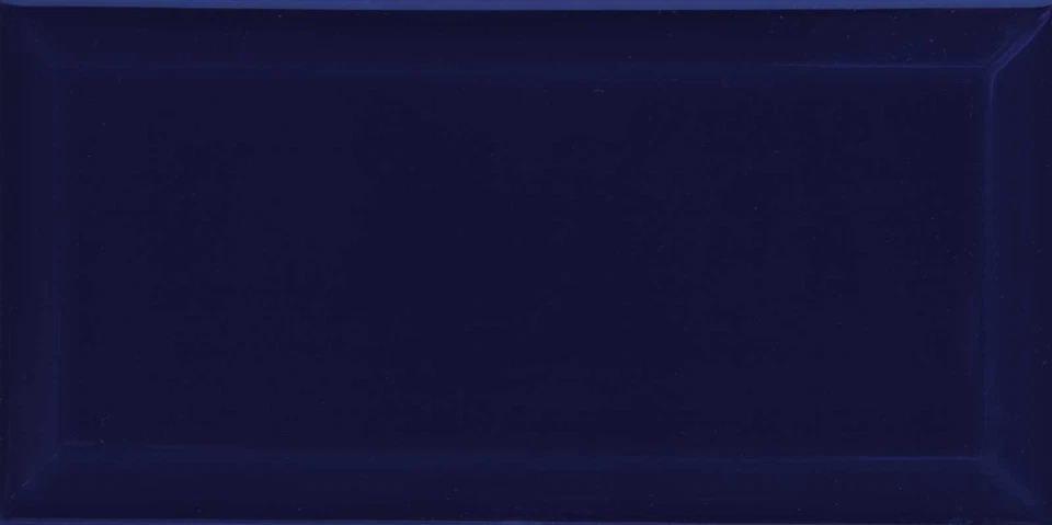 Glossy Navy Blue Ceramic Brick Subway Metro Tile With Bevelled Edge 10x20cm Box - Image 4 of 4