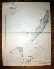 1907 Mediterranean Sea Algeria Tenez Road Harbour Afrika Africa Algerien map