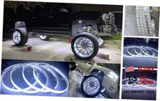 4PCS 17.5" Double Row White LED Wheel Lights - Bluetooth Control, IP68