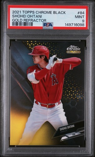 Shohei Ohtani 2021 Topps Chrome Black Gold Refractor /50 PSA 9 