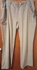Cherokee iFlex Beige Scrub Pants Women's 2XLx31" Pull-On Pockets Comfort Wicking