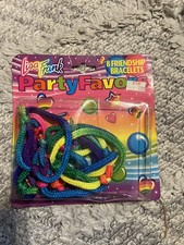 Vintage Lisa Frank Party Favors 8 Friendship Bracelets, USA 90s girls rainbow