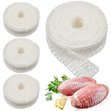 Meat Netting Roll Elastic Beef Netting Ham Sock for Meat Cooking Sausage, 4 Pack