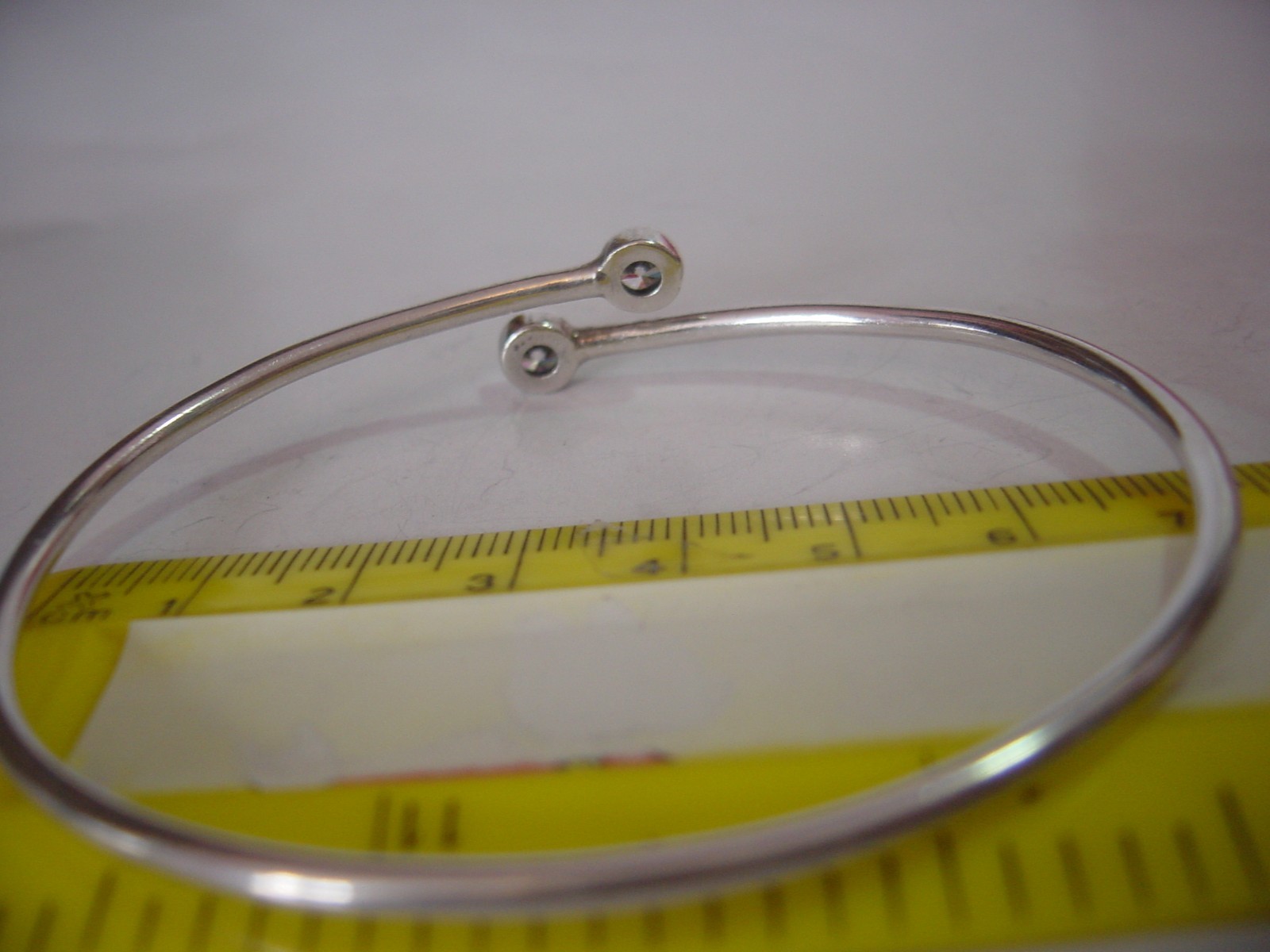 Vintage Solid Silver Pretty Bangle 8" - Unique De… - image 5