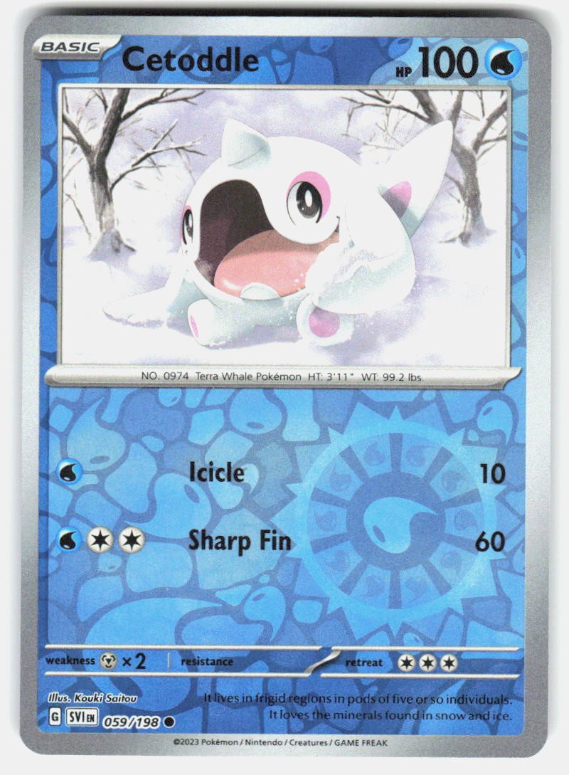 CETODDLE 059/198 COMMON SCARLET & VIOLET POKEMON REVERSE HOLO NM/M