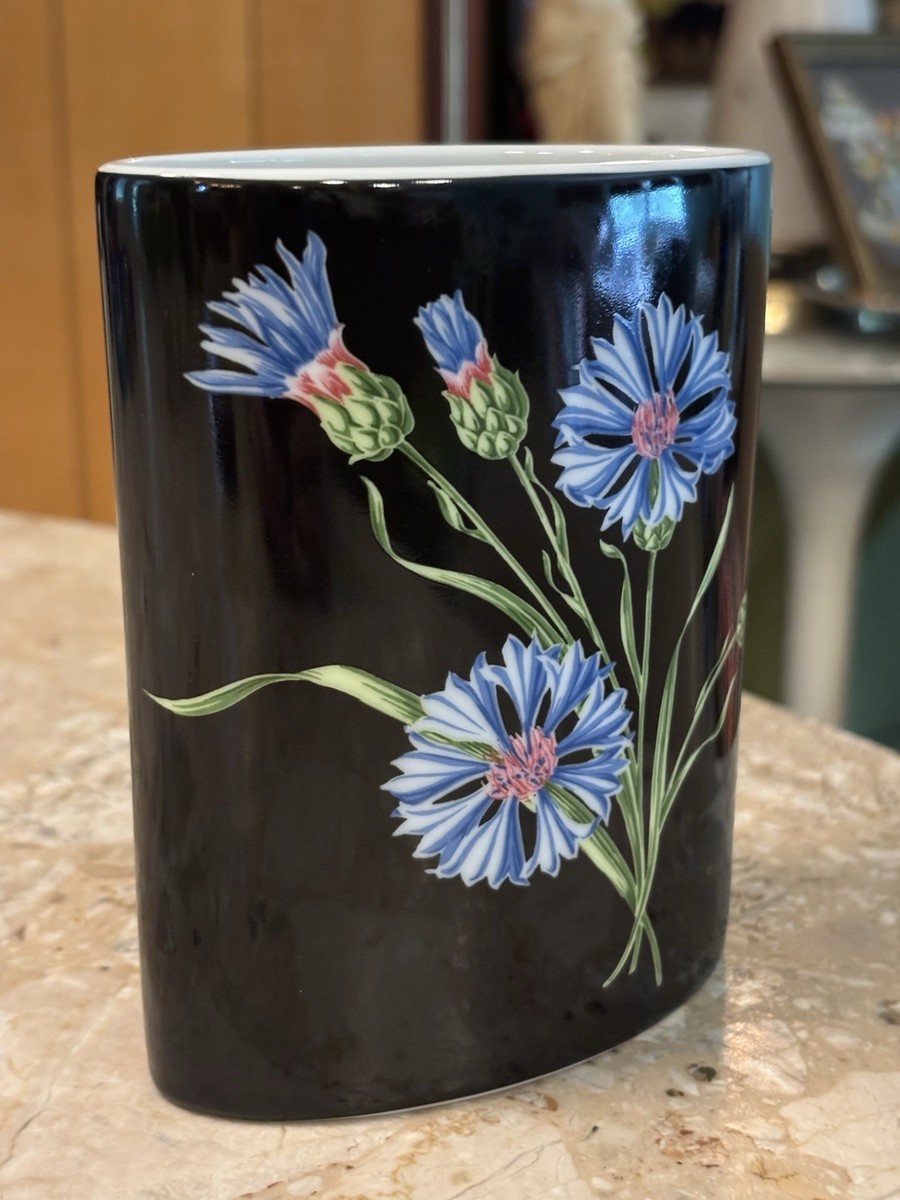 Tiffany & Co Wildflowers Vase 5.5” Floral With Cornflower Pattern