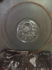 Vintage Camellia Pattern 12" Serving / Cake Plate by Jeanette Glass Company